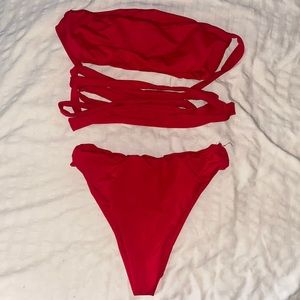 Oh Polly Red Strappy Bikini